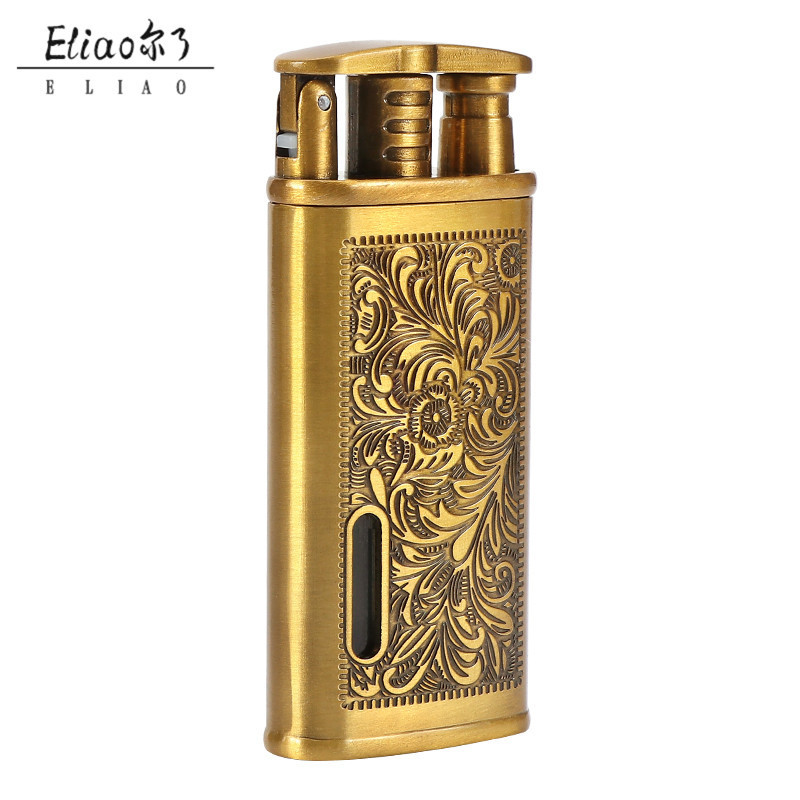 Yiwu Erliao Wholesale Metal Lighter Retro Cigarette Lighter Durable Use Luxury  Lighter