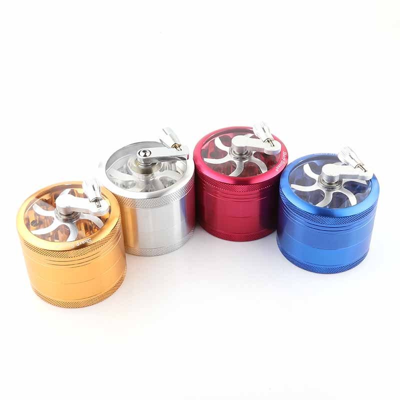 Yiwu Erliao 4 layers 63mm Manual Herb Grinder 4 Parts Metal Spice Crusher Wholesale Aluminum Grinder for Herb