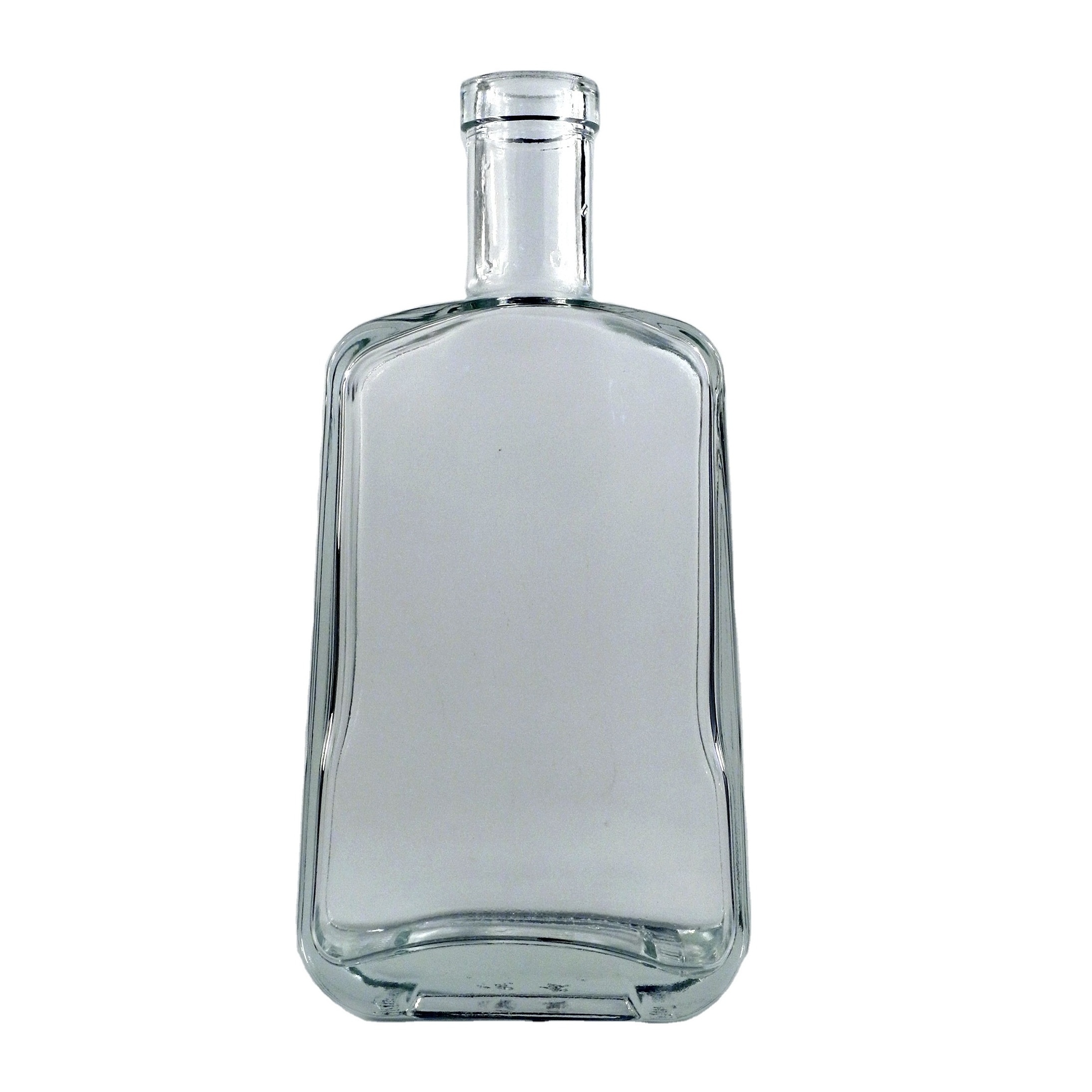 Manufacturer Fashion Design Round Liquor Spirits Vodka Clear Whiskey Empty Bottle 50cl 70cl 75cl Custom Glass Bottle