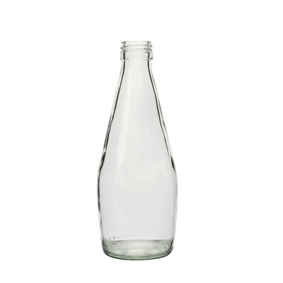 factory 290ml 330ml Empty Clear Glass Beverage Juice Bottle Glass Basil Seed Drink screw top empty glass Bottle for Basil Seed