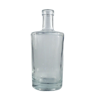 Manufacturer Fashion Design Round Liquor Spirits Vodka Clear Whiskey Empty Bottle 50cl 70cl 75cl Custom Glass Bottle