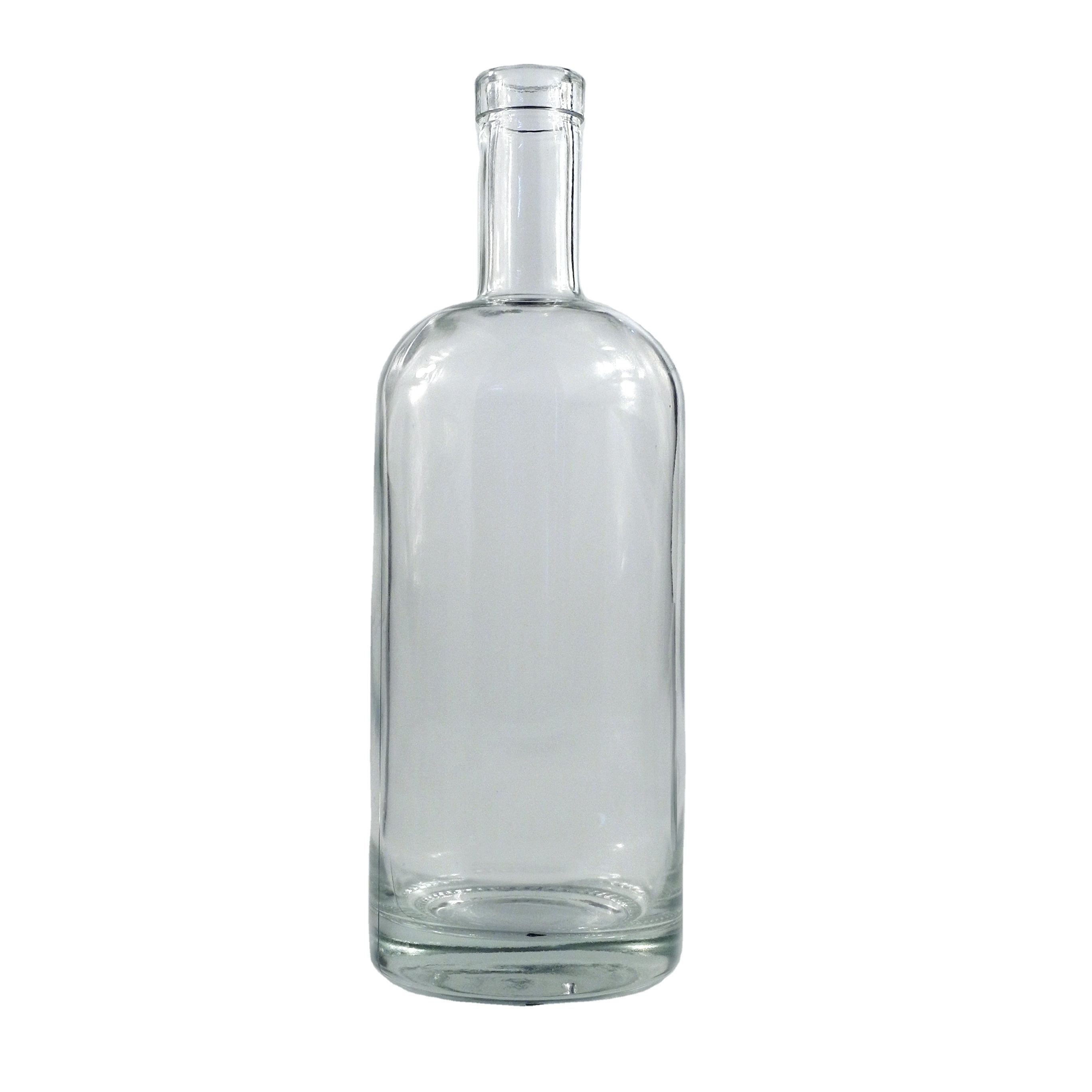 Manufacturer Fashion Design Round Liquor Spirits Vodka Clear Whiskey Empty Bottle 50cl 70cl 75cl Custom Glass Bottle