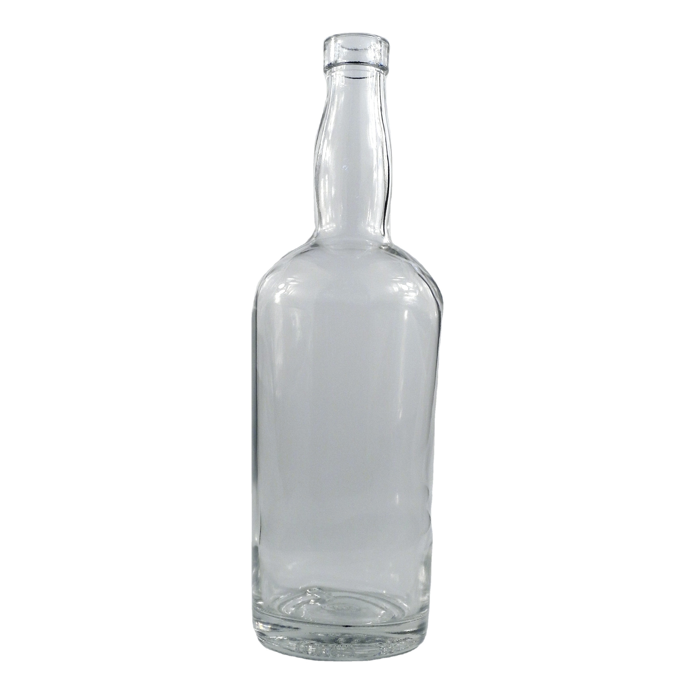 Manufacturer Fashion Design Round Liquor Spirits Vodka Clear Whiskey Empty Bottle 50cl 70cl 75cl Custom Glass Bottle