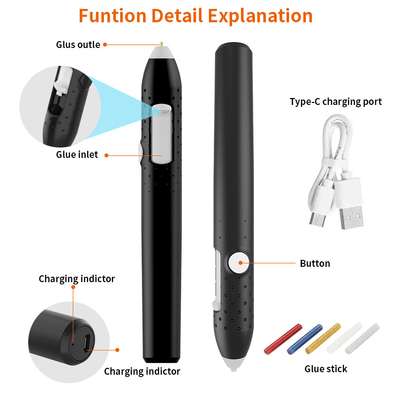 Hot Glue Gun Cordless Diy Tools Set  Drawing Pen Rechargeable Portable Mini Glue Pen Hot Melt Glue Gun