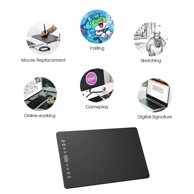 Professional 8192 Level Drawing Tablet LCD Display Digital Graphic Pen Tablet Portable Digital Tablet with Battery-Free Stylus