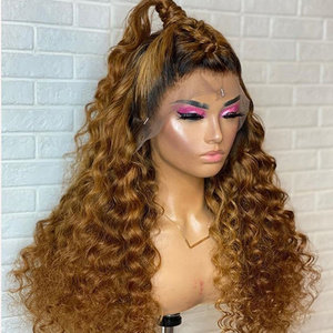 Curly Highlight Wigs for Black Women, Piano Color Highlight  Lace Front Wig Pre Plucked With Baby Hair , Hd Human Hair Wigs