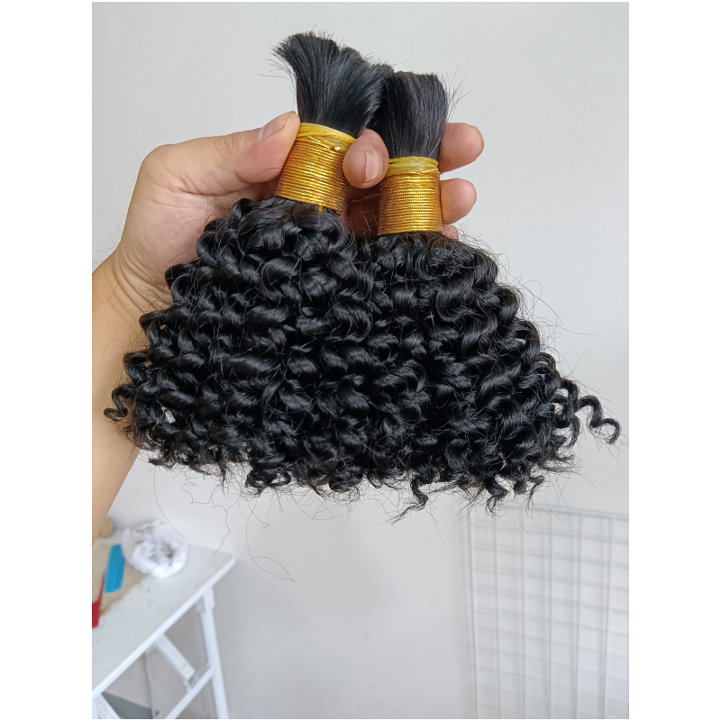 3c afro curly 100% Cuticle Aligned Virgin Human hair extension Braiding Human Hair Bulk No Weft For Braiding