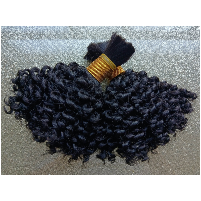 3c afro curly 100% Cuticle Aligned Virgin Human hair extension Braiding Human Hair Bulk No Weft For Braiding