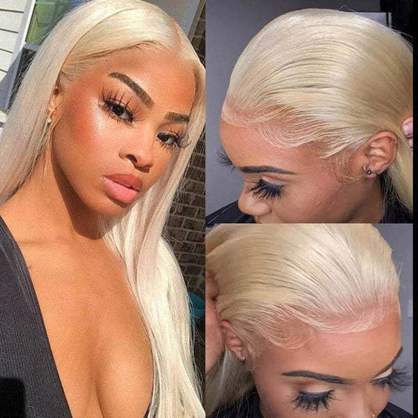 613 Blonde Lace Front Human Hair Wigs 28 30 32 Inch Remy Straight Brazilian 13x4 Lace Frontal Wigs with Baby Hair for Women