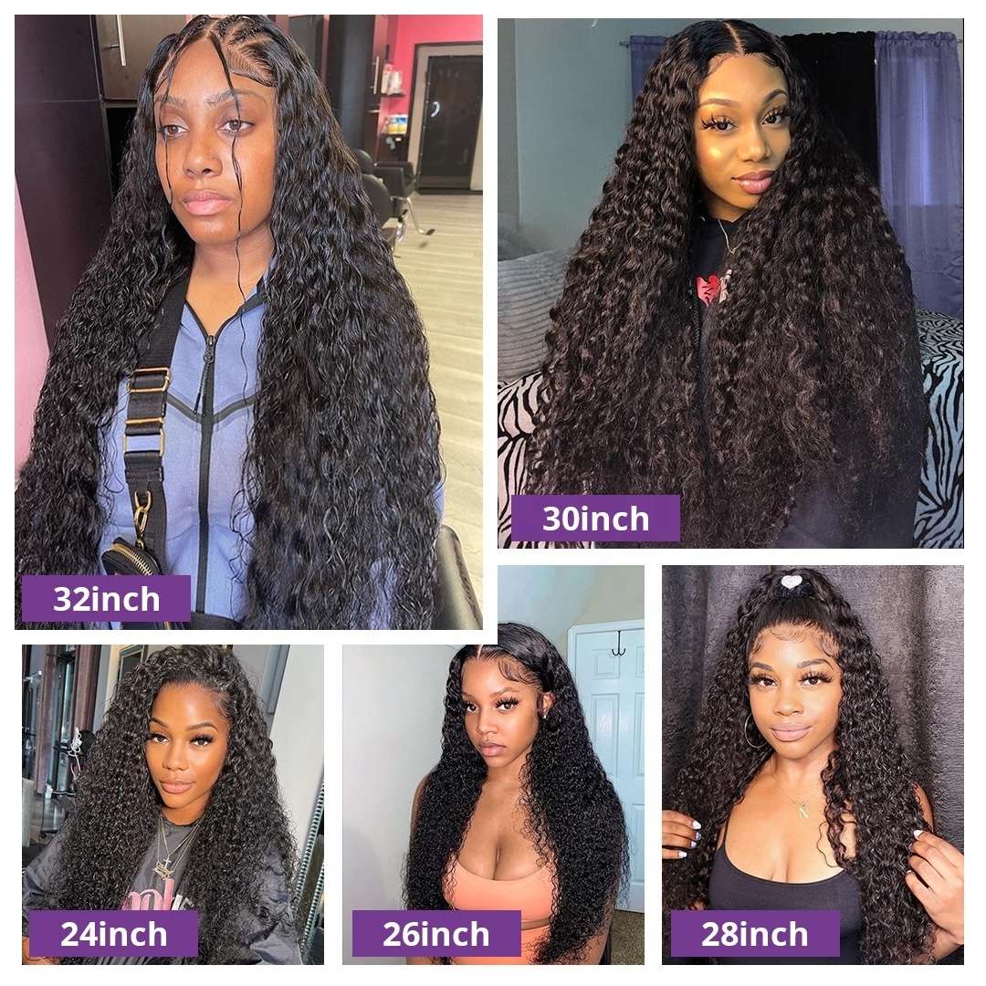 Deep Wave Laced Front 100 Virgin Raw 100% Peruvian Human Hair Wig Vendor 13x4 13x6 360 Full HD Lace Frontal Wig For Black Women