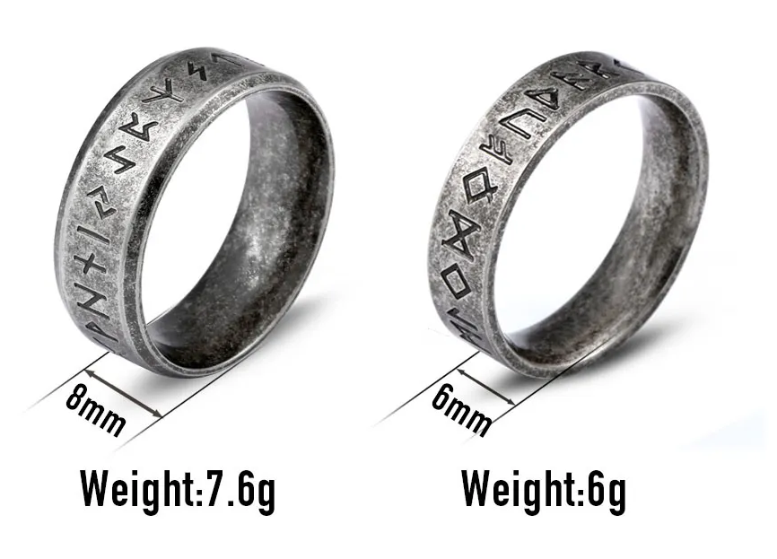 Steel Soldier Stainless Steel Odin Norse Viking Amulet Rune MEN Ring fashion Words Retro Jewelry