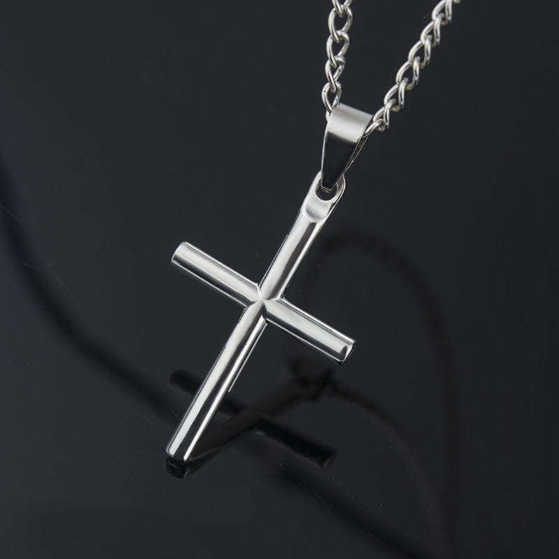 Crucifix Jewelry Couple Necklace Hypoallergenic Stainless Steel Cross Necklace Amulet Talisman Jewelry