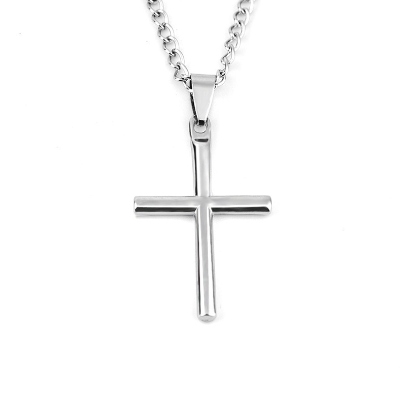 Crucifix Jewelry Couple Necklace Hypoallergenic Stainless Steel Cross Necklace Amulet Talisman Jewelry