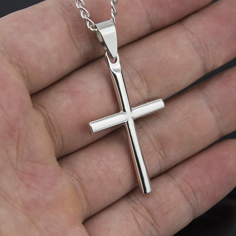 Crucifix Jewelry Couple Necklace Hypoallergenic Stainless Steel Cross Necklace Amulet Talisman Jewelry