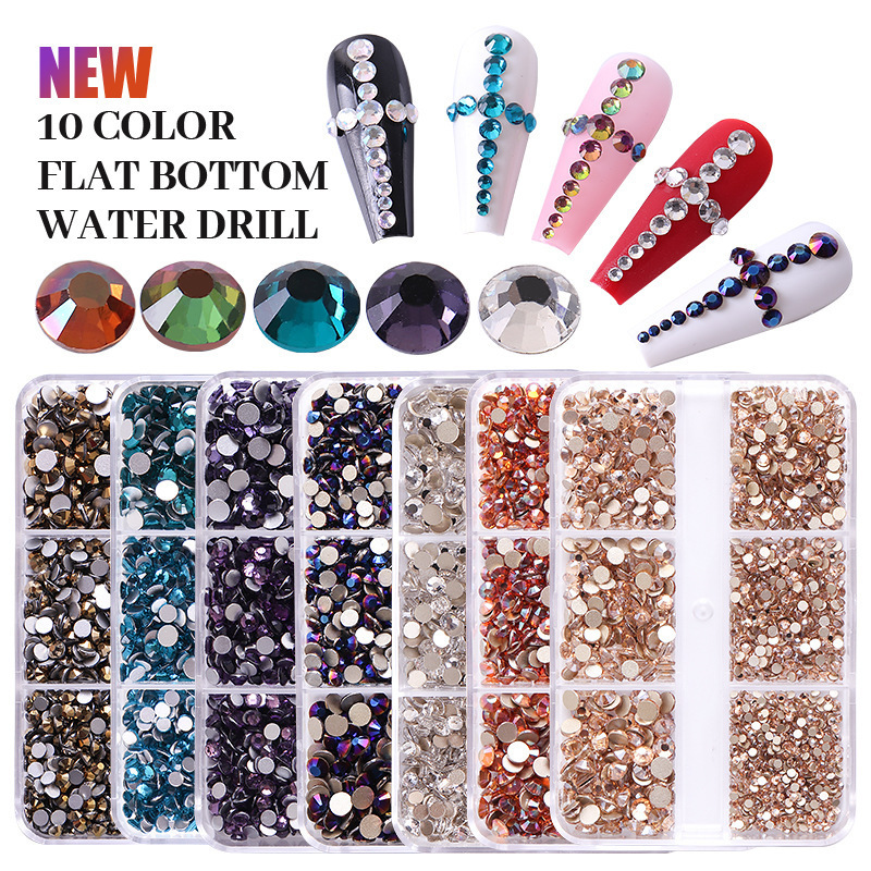 Nail Art  Multi-color Crystal AB Rhinestone  Glitter Strass Nail Gem Glue On Diamond Stone Flatback Rhinestones Decorations