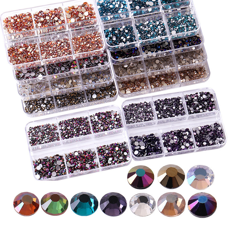 Nail Art  Multi-color Crystal AB Rhinestone  Glitter Strass Nail Gem Glue On Diamond Stone Flatback Rhinestones Decorations