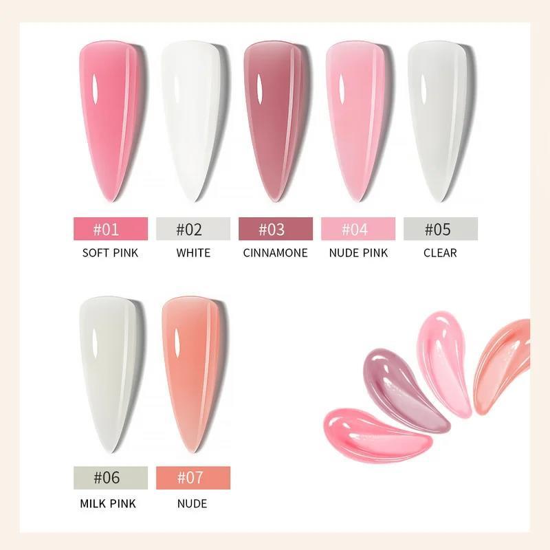 Pure Color Poly Nail Polish Gel Acrylic Extension Semi Permanent Crystal Jelly Art Design Crystal Extension Glue 15ML Model Glue