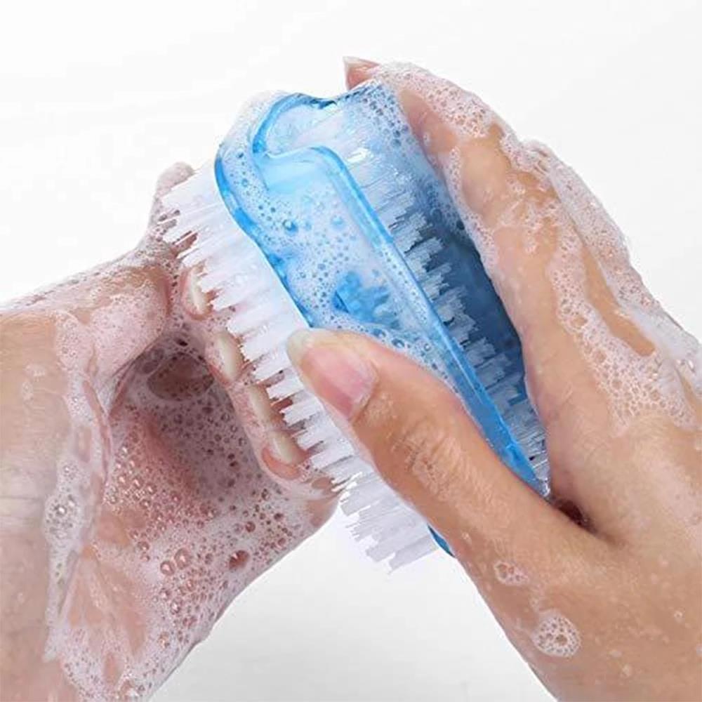 10PCS Plastic Nail Dust Powder Cleaning Brush Double Sided Hand Fingernail Toes Scrubbing Brush Cleaner Pedicure Scrub