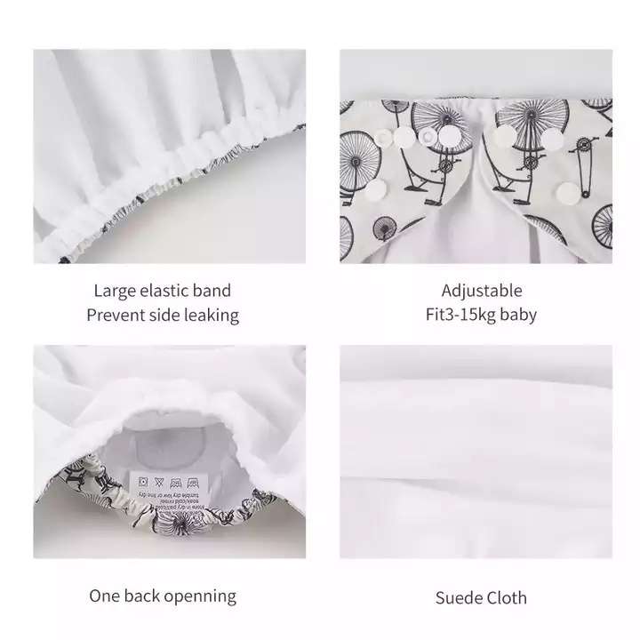 Elinfant Adjustable 3-15Kg Ready to ship Cheaper Reusable washable Suede cloth inner Baby Pocket Cloth Diaper