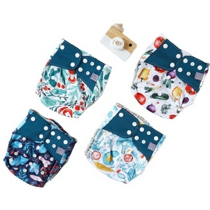 4pcs one set custom pattern baby diaper reusable  waterproof outer material cloth diaper  baby reusable diapers