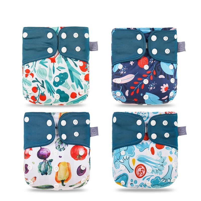 4pcs one set custom pattern baby diaper reusable  waterproof outer material cloth diaper  baby reusable diapers