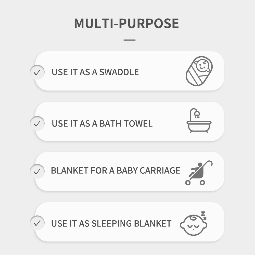 Elinfant bamboo cotton swaddle receiving blanket bamboo cotton breathable baby bath towel wrap muslin swaddle blanket