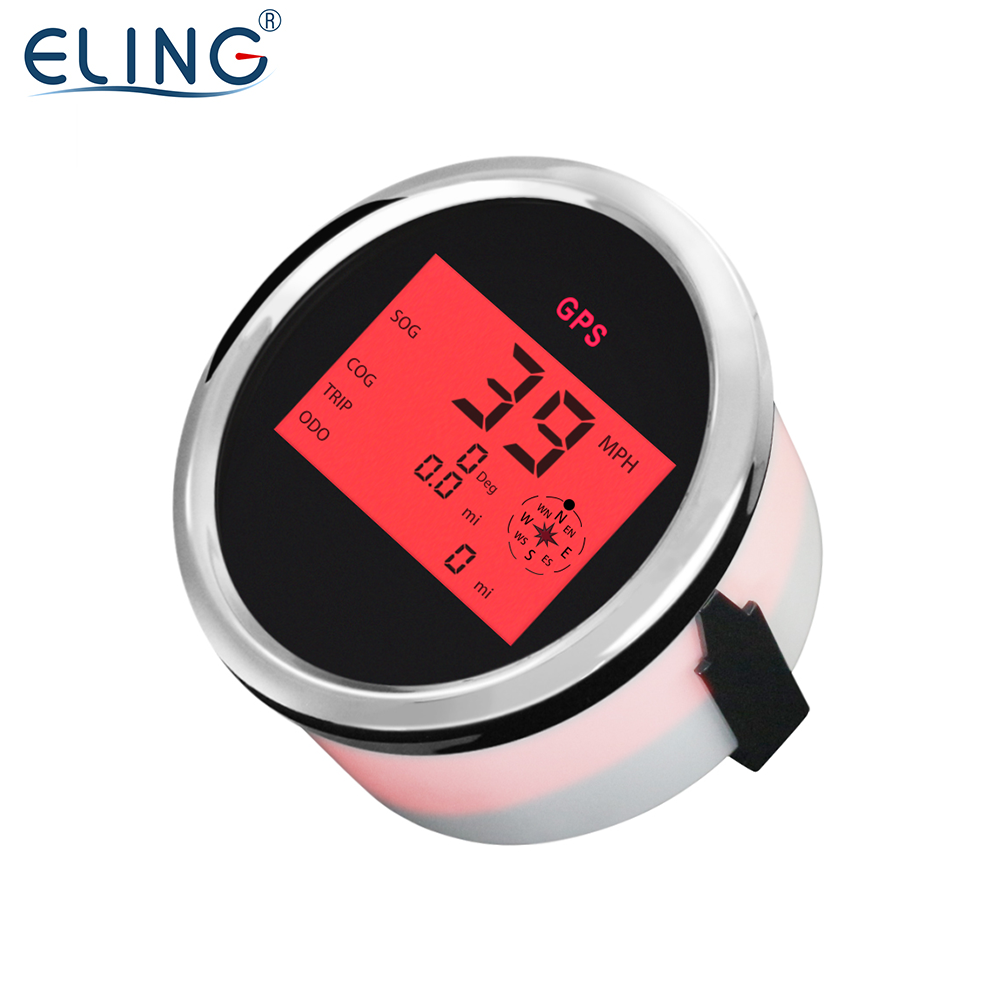 ELING 85mm Digital GPS Speedometer 999 KMH MPH KNOTS Odometer Universal Speed Gauge 12 V 24 Volts for Car Boats Tractors