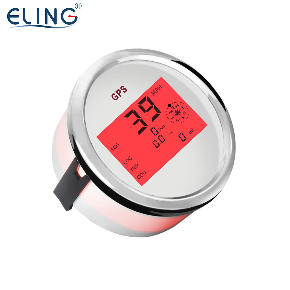 ELING 85mm Digital GPS Speedometer 999 KMH MPH KNOTS Odometer Universal Speed Gauge 12 V 24 Volts for Car Boats Tractors