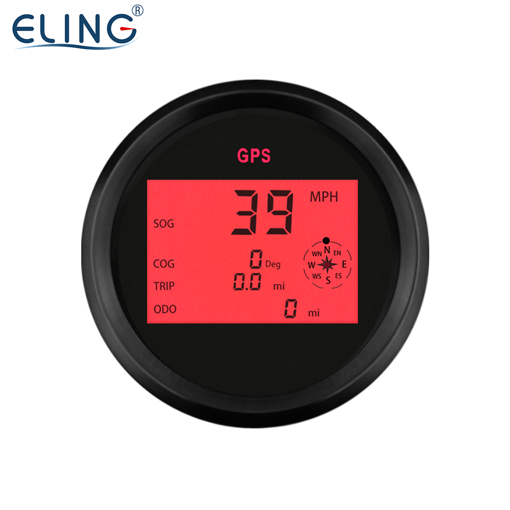 ELING 85mm Digital GPS Speedometer 999 KMH MPH KNOTS Odometer Universal Speed Gauge 12 V 24 Volts for Car Boats Tractors