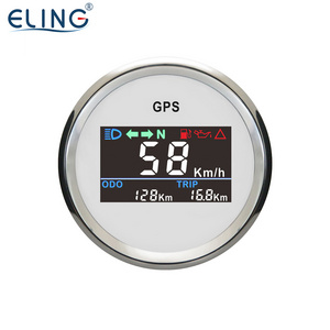 ELING 52mm Digital GPS Speedometer Total Mileage Odometer with High Beam Left Right Light 12V 24 Volts for Car Tractors ATV UTV