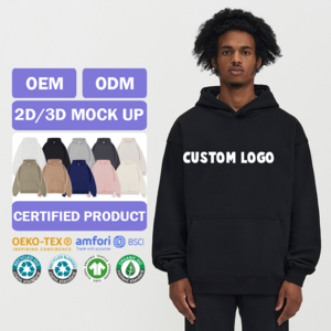 Custom Logo FW 380 gsm Fleece Fashion Blank Retro Heavyweight Wholesale Cashmere Solid Color Hooded Oversized Cotton Men Hoodies