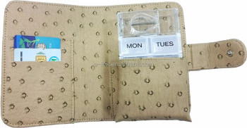 Detachable Pill Cutter & Pill Organizer Case With Wallet Leather