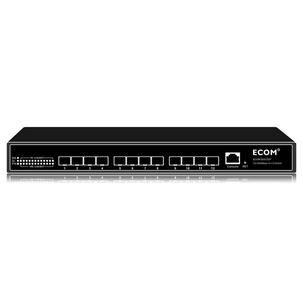 ECOM S5912GF-FX 12x10/100/1000/10000Mbps-Fx  10G SFP+ L3 Managed Ethernet Switch 12 ports Network Switch LAN Hub Switch