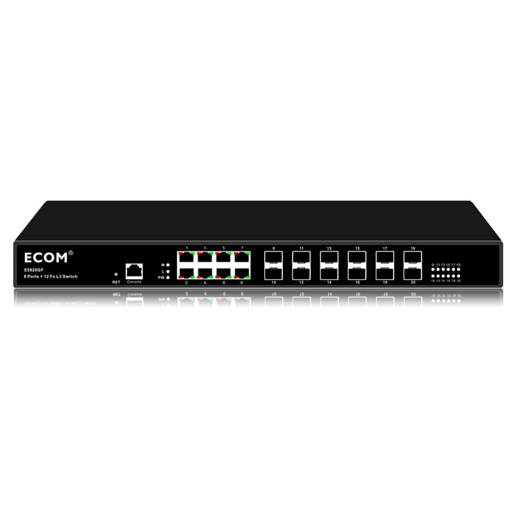 ECOM S5912GF-FX 12x10/100/1000/10000Mbps-Fx  10G SFP+ L3 Managed Ethernet Switch 12 ports Network Switch LAN Hub Switch