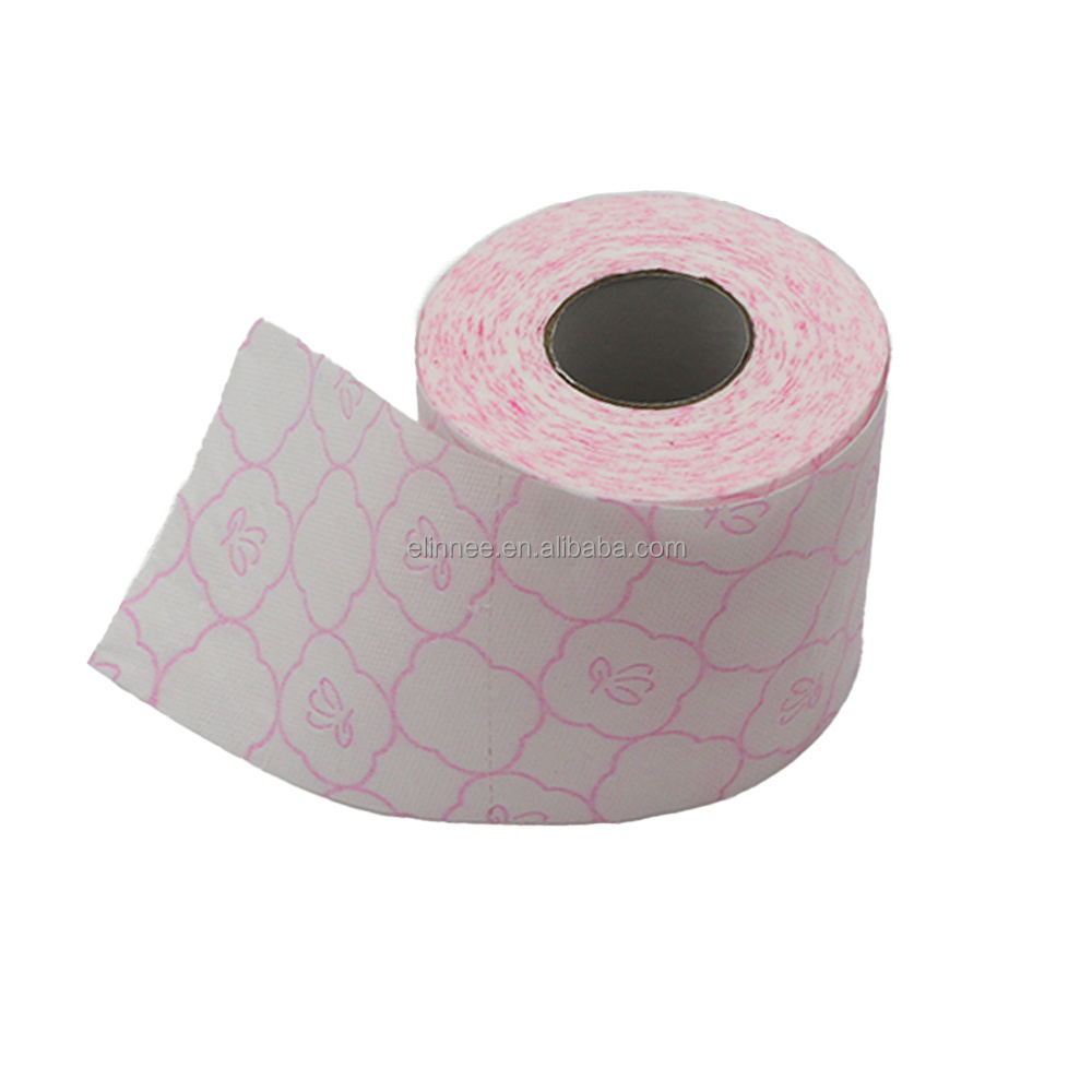 Private Label Wholesale Ultra Soft 3 Ply Toilet Tissue Wholesale Bathroom Toilet Paper 4D pink toilet paper roll