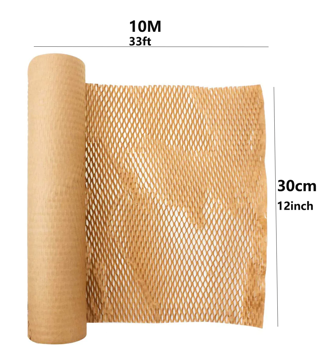 Biodegradable Eco-friendly Wrap Bubble Protector Shockproof Wrapping Paper Recyclable Honeycomb Packaging Cushion Paper Roll