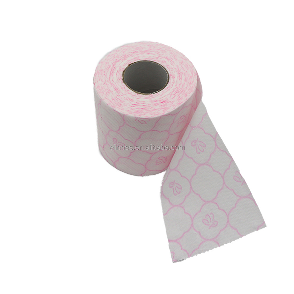 Private Label Wholesale Ultra Soft 3 Ply Toilet Tissue Wholesale Bathroom Toilet Paper 4D pink toilet paper roll