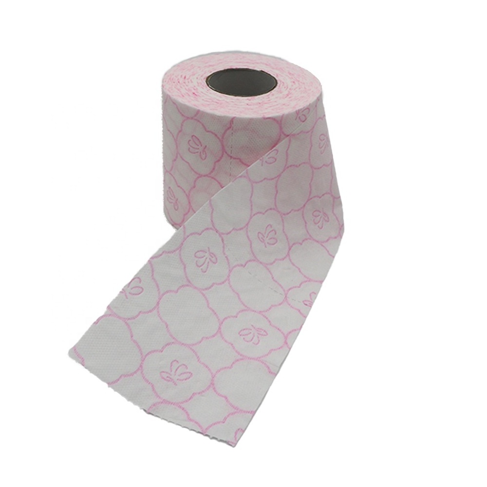 Private Label Wholesale Ultra Soft 3 Ply Toilet Tissue Wholesale Bathroom Toilet Paper 4D pink toilet paper roll