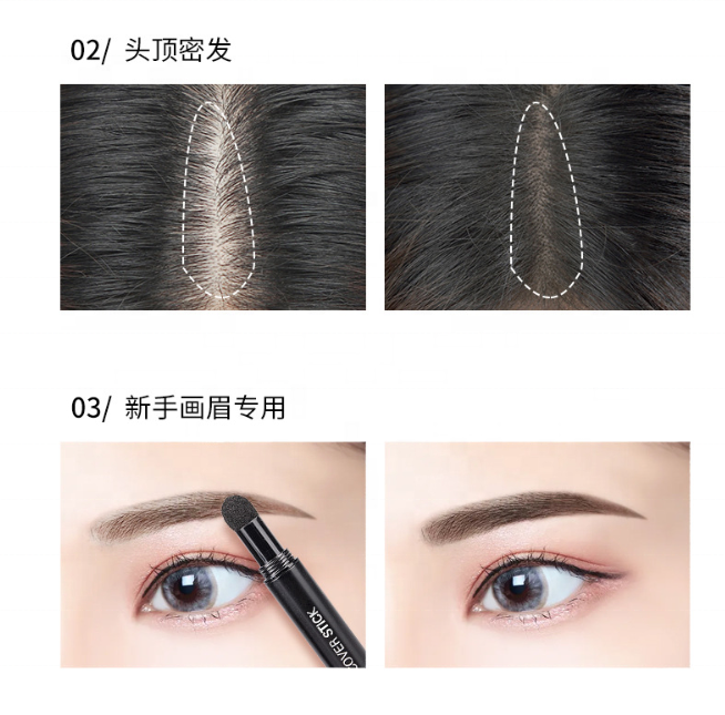 New Arrival Waterproof Grey Root Touch Up Hair Loss Concealer Dye Powder Hairline Shadow Powder Stick