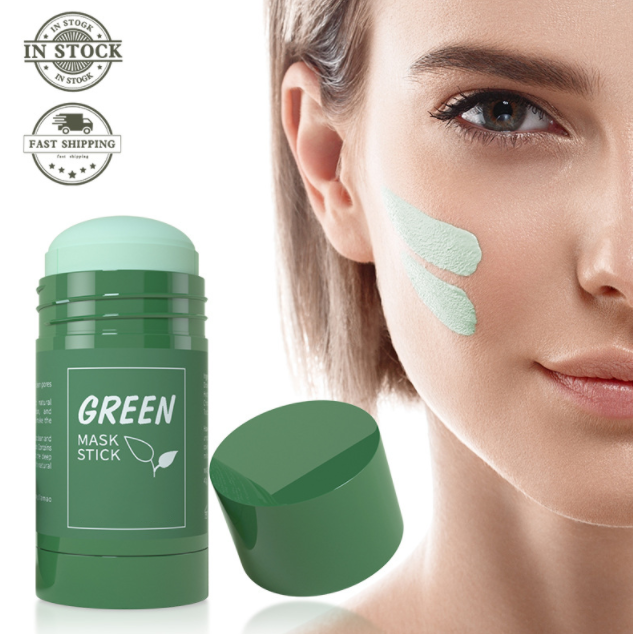 Private Label Green Tea Clay Facial Stick Pore Refining for Women Green Tea Face Cleaning Mud Stick for Acne Green Mask Stick