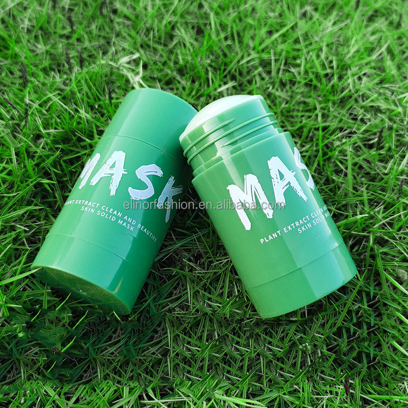 Private Label Green Tea Clay Facial Stick Pore Refining for Women Green Tea Face Cleaning Mud Stick for Acne Green Mask Stick