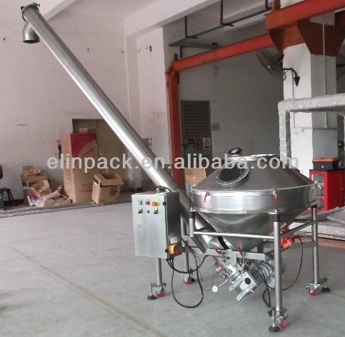 Food industry salt screw auger conveyor with hopper