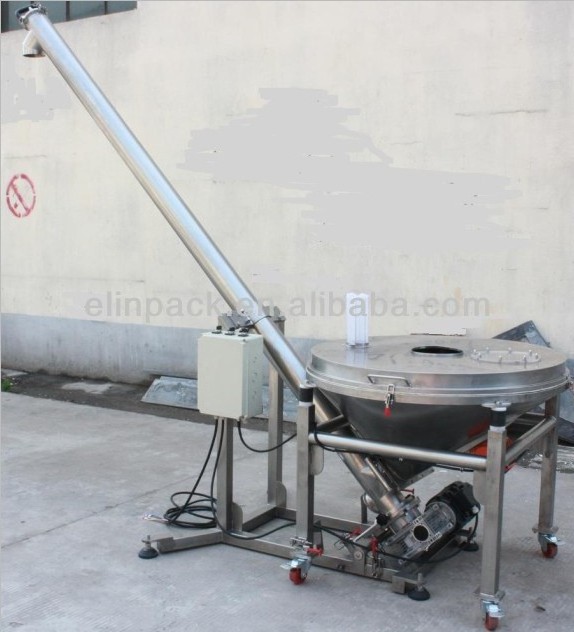 Food industry salt screw auger conveyor with hopper