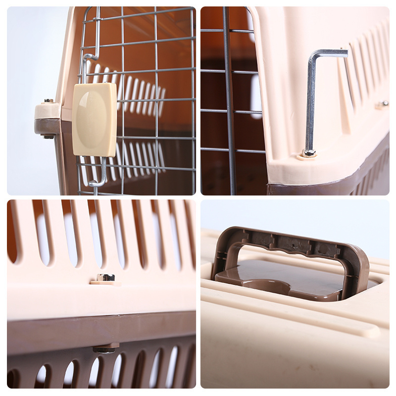 Best Selling Small Animal Dog Travel Carrier Cage / Small Flight Plastic Pet Carrier With Wheels dog cages metal kennels