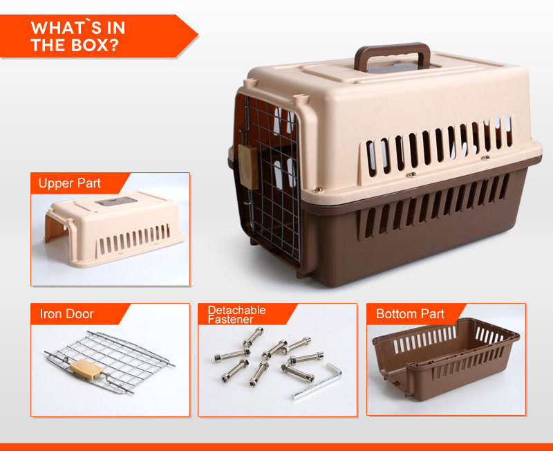 Best Selling Small Animal Dog Travel Carrier Cage / Small Flight Plastic Pet Carrier With Wheels dog cages metal kennels