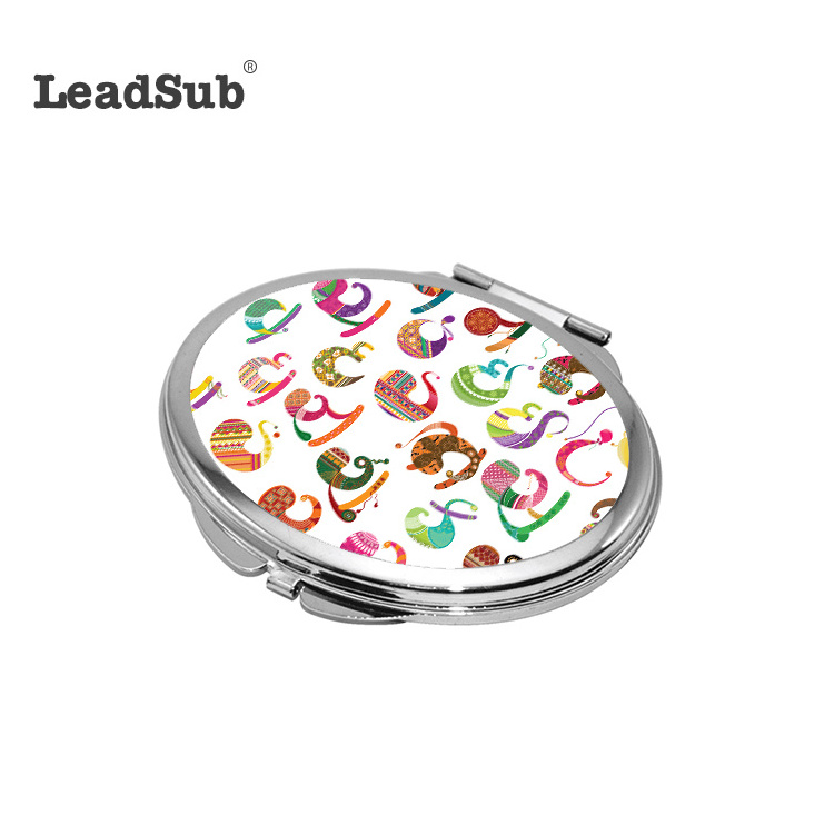 Leadsub Personalized compact mirrors Sublimation pocket mirror Hand Pocket Folded-Side Cosmetic Make Up Mirror