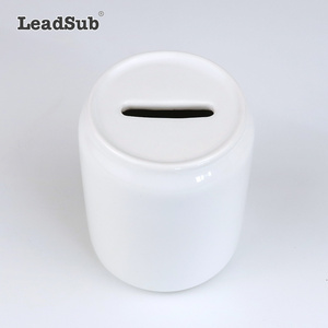 Sublimation money box ceramic money bank tank white piggy bank for Christmas