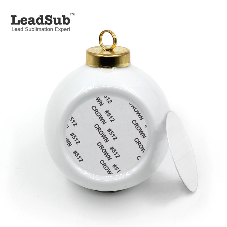 Wholesale custom sublimation white blank ceramic christmas ball printable christmas tree decoration ornaments ball