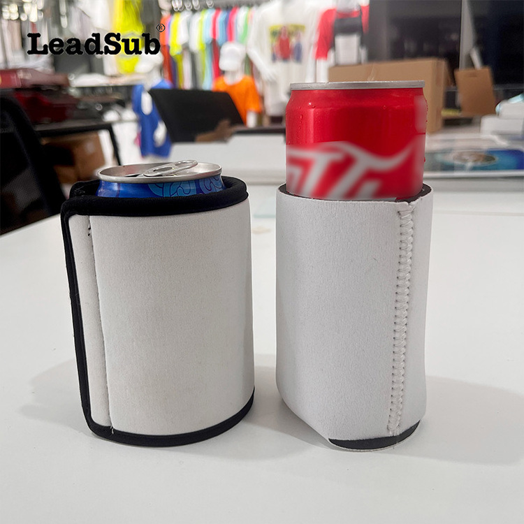 Custom logo printing 12oz neoprene sublimation can cooler blank slim beer wine bottle cooler sleeve can holder