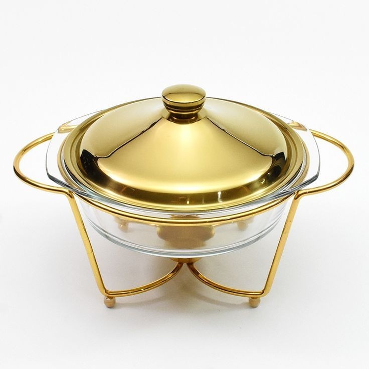 4-Quart Rectangle Copper Plated Chafing Dish Chafing Dish Buffet Set Professional Chaffing Server Set Commercial Chafers